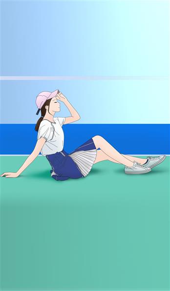 手绘动漫女孩运动风手机壳