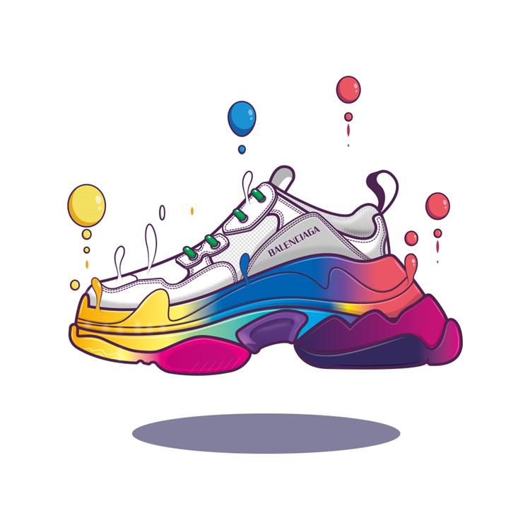 潮流鞋子插画丨自个网,是一家面向设计师,ip以及企业,专注于原创插画